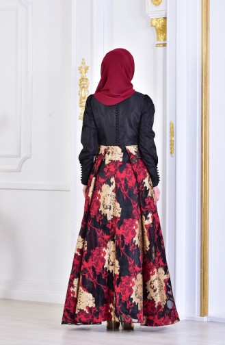 Robe de Soirée Lacée 1713255-03 Noir Rouge 1713255-03