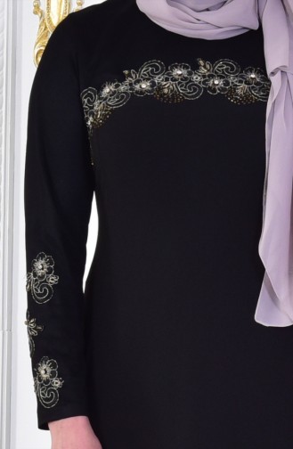 Black Hijab Evening Dress 1713193-01