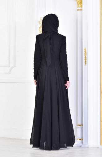فساتين سهرة بتصميم اسلامي أسود 8048-03