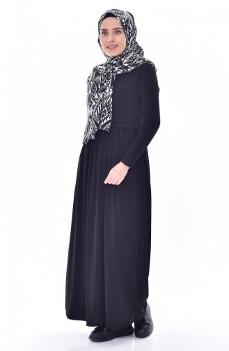 Black Hijab Dress 1045-05