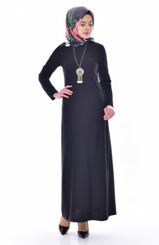 Black Hijab Dress 4451-14