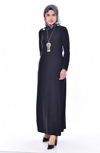 Black Hijab Dress 4451-14