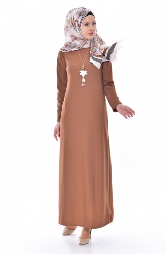 Tan Hijab Dress 4450-06
