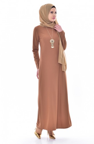 Tan Hijab Dress 4451-07