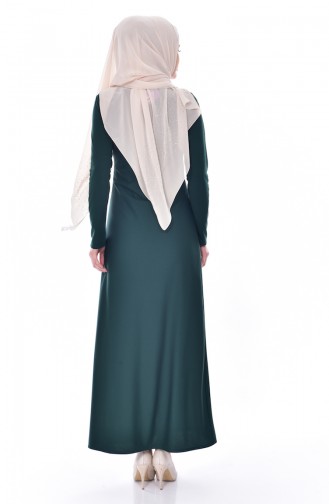 Emerald Green Hijab Dress 4450-02
