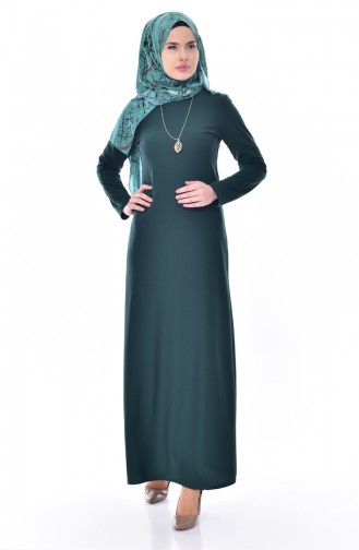 Emerald Green Hijab Dress 4452-02