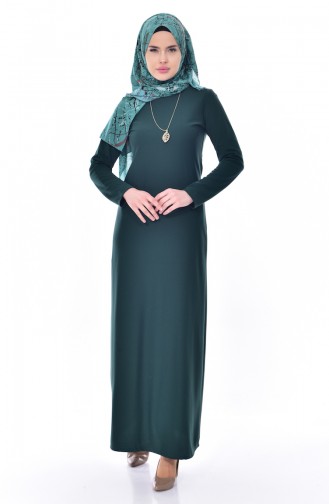 Emerald Green Hijab Dress 4452-02