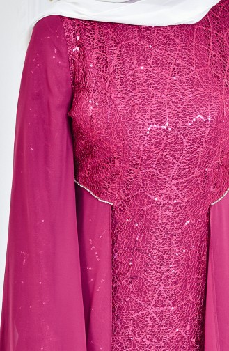 Fuchsia Hijab Evening Dress 1713196-01