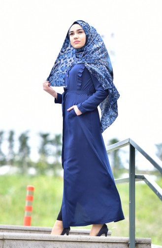 Hijab Kleid mit Falber 9801-03 Dunkelblau 9801-03