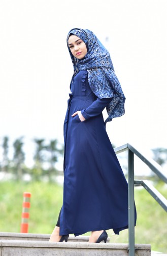 Hijab Kleid mit Falber 9801-03 Dunkelblau 9801-03