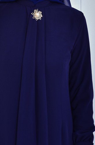 فساتين سهرة بتصميم اسلامي أزرق كحلي 8565-01