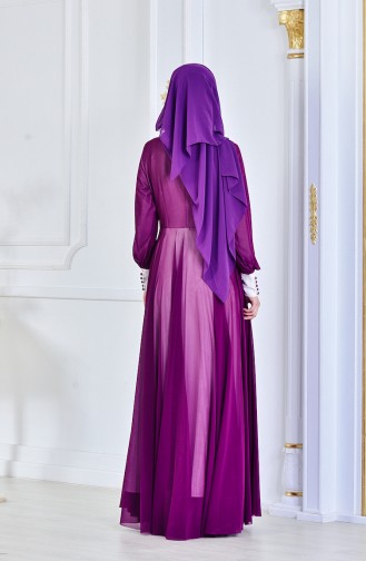 Purple Hijab Evening Dress 1713167-02