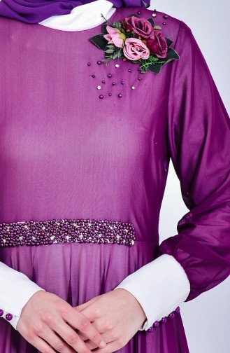 Purple Hijab Evening Dress 1713167-02