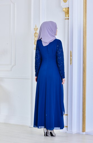 Petrol Hijab Evening Dress 52651-06