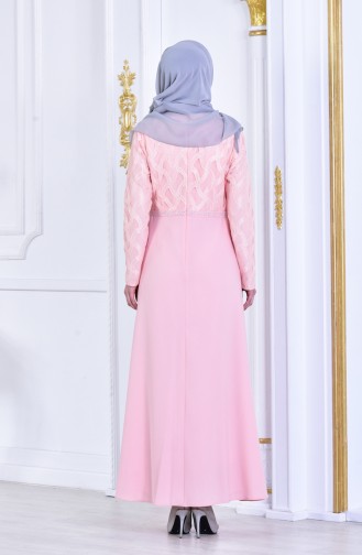 Salmon Hijab Evening Dress 1713179-02