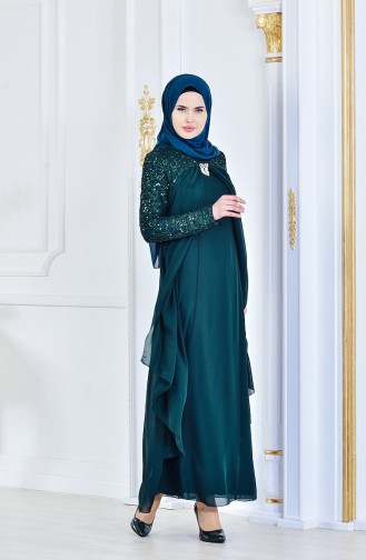 Habillé Hijab Vert emeraude 52651-08