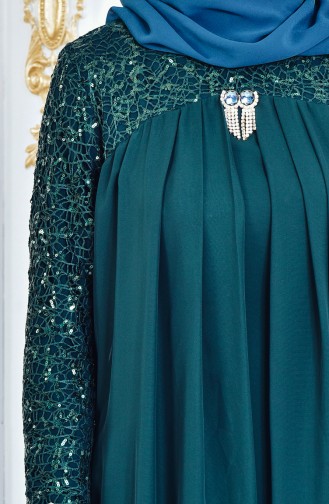 Emerald Green Hijab Evening Dress 52651-08