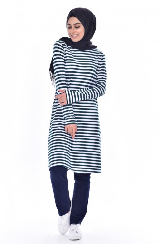 Striped Tunic 8146-03 Emerald Green 8146-03