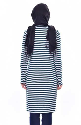 Striped Tunic 8146-03 Emerald Green 8146-03