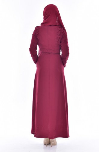 Hijab Kleid mit Falber 9801-01 Weinrot 9801-01