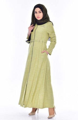 Belted Overcoat 1401-01 Pistachio Green 1401-01
