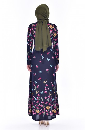 Fuchsia Hijab Dress 5207-03