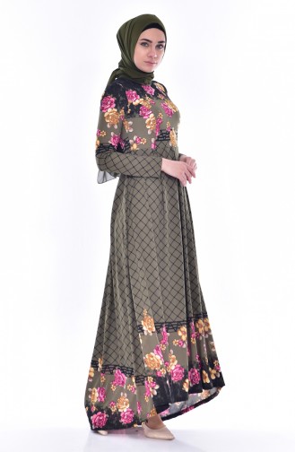 Khaki Hijab Dress 5203-02
