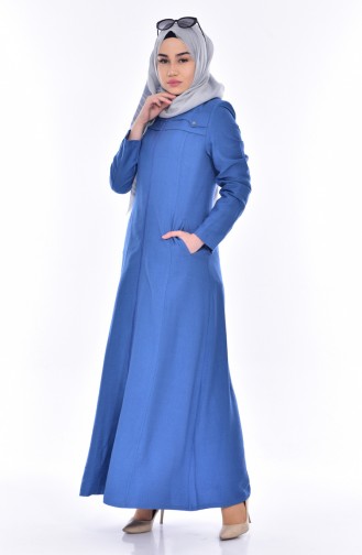 Hijab Mantel mit Kapuzen 0501-03 Blau 0501-03