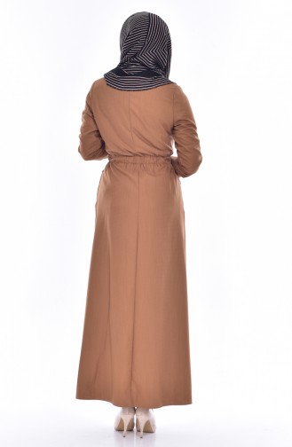 Hijab Mantel mit Seilgürtel 2201-04 Tabak 2201-04