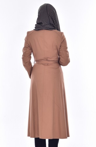 Hijab Mantel mit Gürtel 9901-01 Senf 9901-01