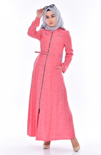 Belted Overcoat 1401-03 Pink 1401-03