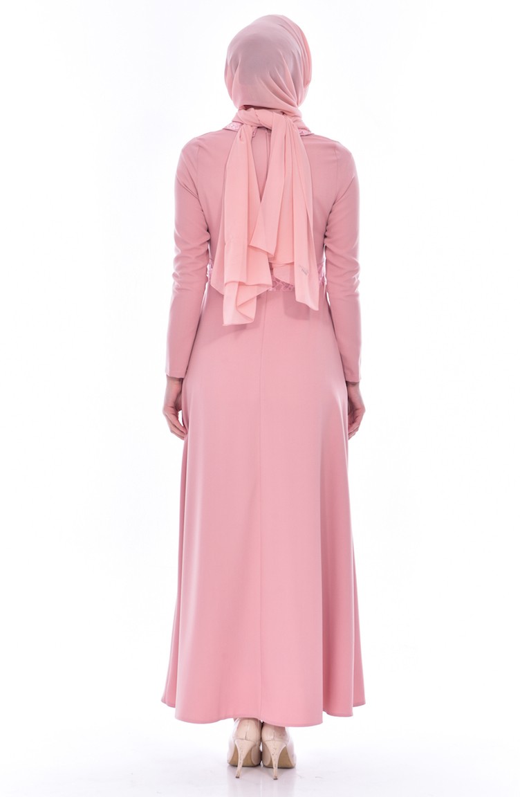 Pink Hijab Dress 003507 Sefamerve
