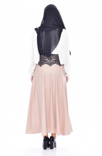 Laced Flared Skirt 21245-02 Beige 21245-02