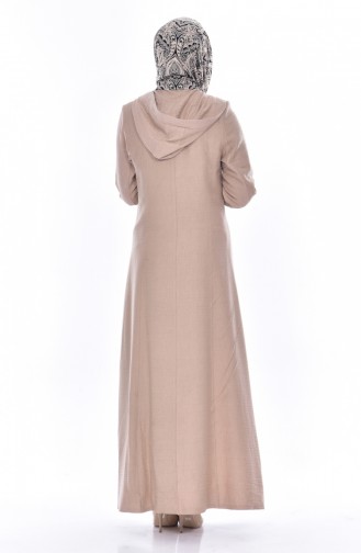 Hijab Mantel mit Kapuzen 0501-01 Beige 0501-01