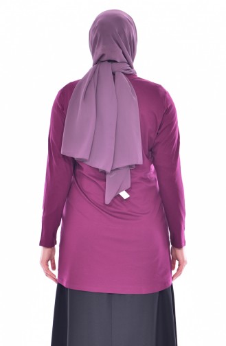 Ensemble Deux Pieces Veste Blouse avec Broche 1016-06 Fushia 1016-06