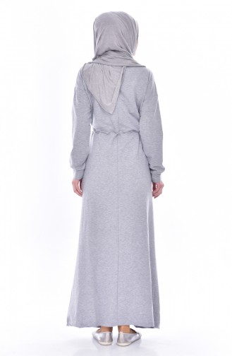 Gray Hijab Dress 8117-06
