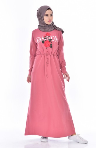 Dusty Rose Hijab Dress 8117-01