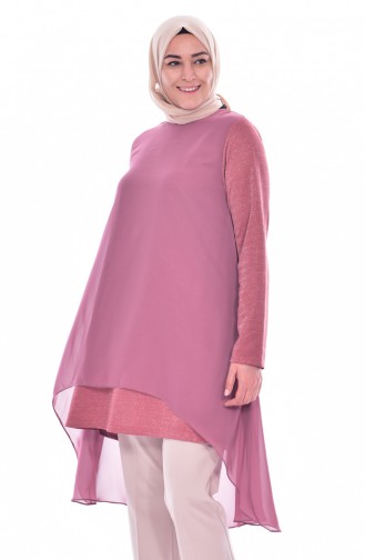 Tunique Asymétrique Grande Taille 20708A-02 Rose Pâle 20708A-02