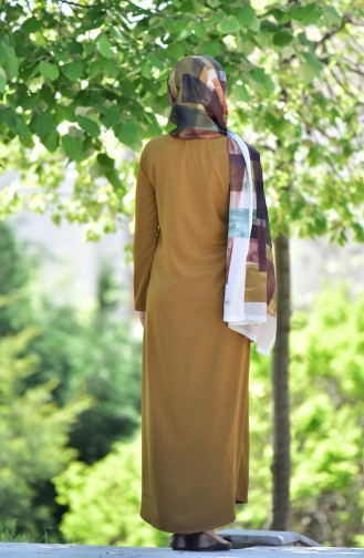 Abaya mit Reißverschluss 6026-08 Senf 6026-08