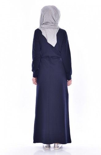 Dunkelblau Hijab Kleider 8117-05