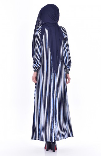 Navy Blue Hijab Dress 0165-01