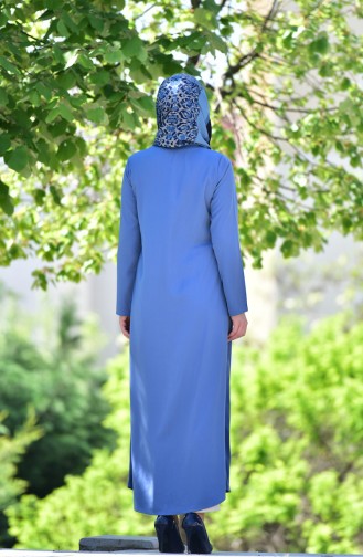 Abaya mit Reißverschluss 6026-06 Blau 6026-06