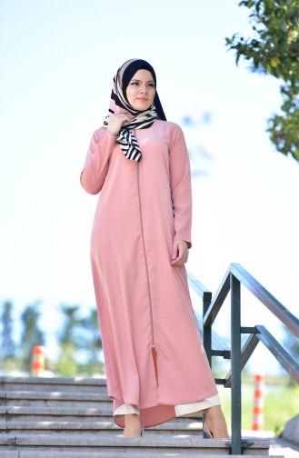 Abaya mit Reißverschluss 6026-11 Puder 6026-11