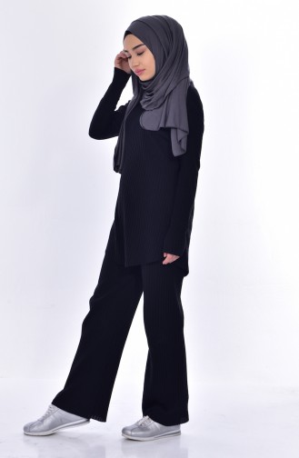 Ensemble Deux Pieces Tunique Pantalon 3313-05 Noir 3313-05