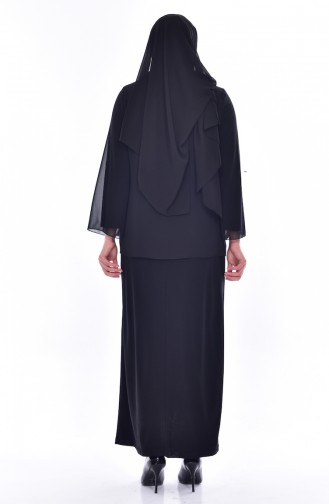Habillé Hijab Noir 6119-01