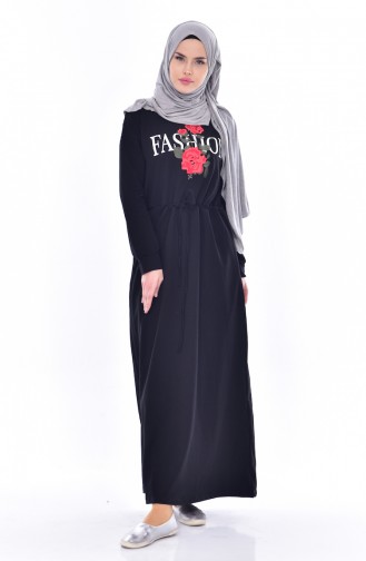 Black Hijab Dress 8117-04