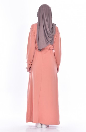 Salmon Hijab Dress 8117-03