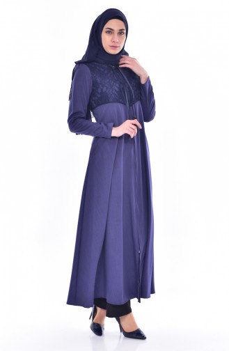 Hijab Mantel mit Spitzen 5801-02 Hell Lila 5801-02