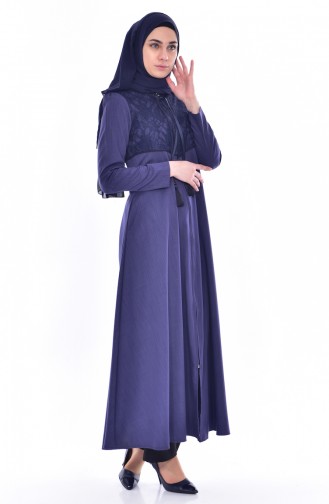 Hijab Mantel mit Spitzen 5801-02 Hell Lila 5801-02