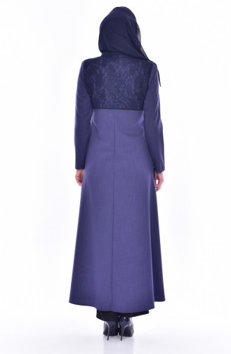 Hijab Mantel mit Spitzen 5801-02 Hell Lila 5801-02